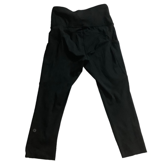 Lululemon Fast and Free Crop II 19" Non-Reflective Black Leggings Size 4 - Picture 3 of 9